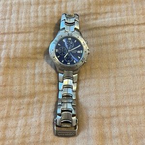 Citizen chronograph WR100 stainless steel and blue face watch